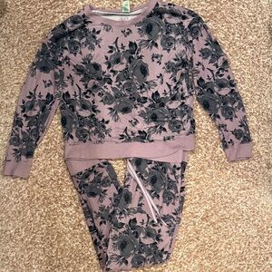 Honeydew Floral Pajama Set - Purple and Black